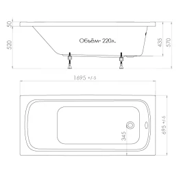 Ванна акриловая Triton Стандарт 170x70 Н0000099330