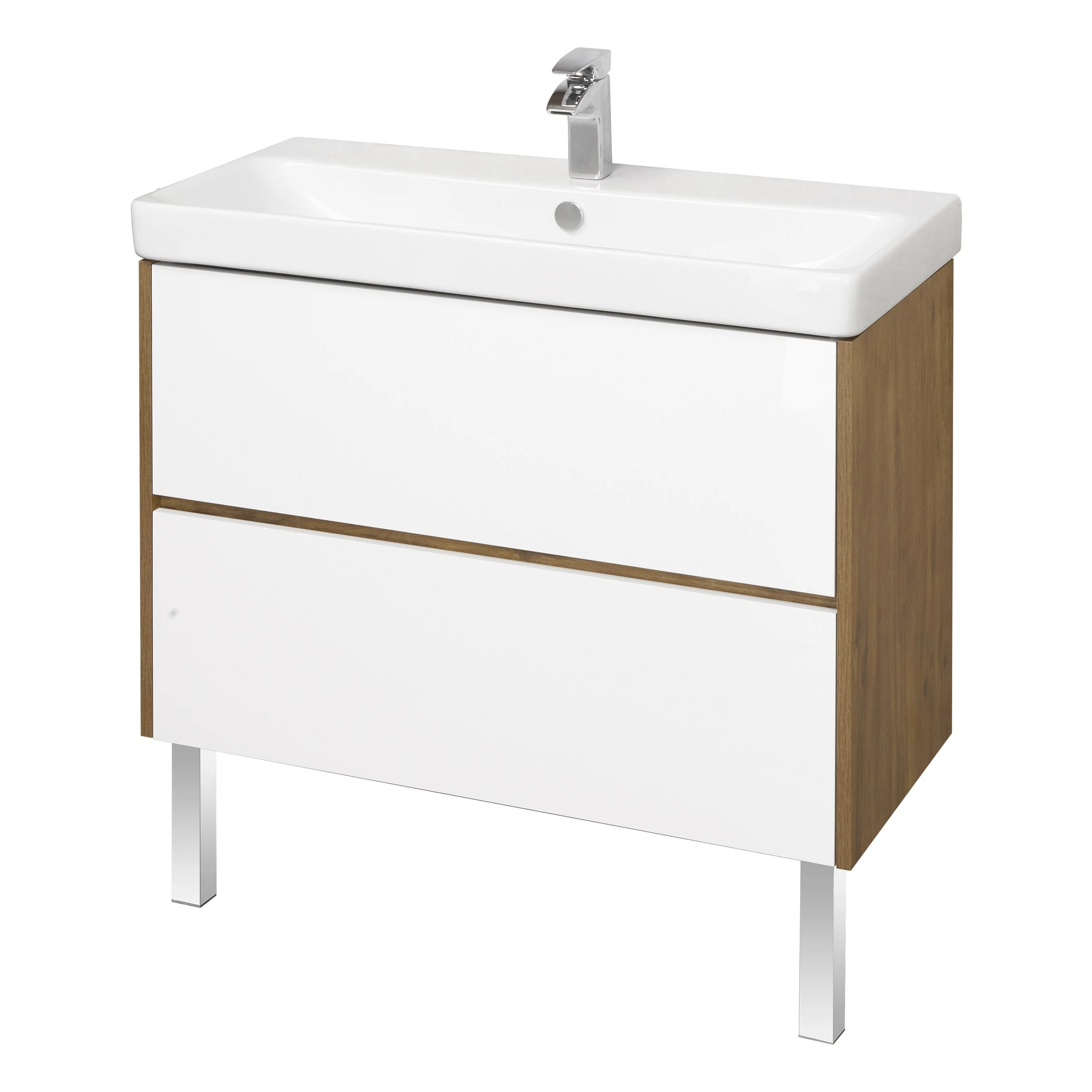 Изображение товара Тумба под раковину Aquaton 1A251901SDZ90 с раковиной Адриана белая глянец