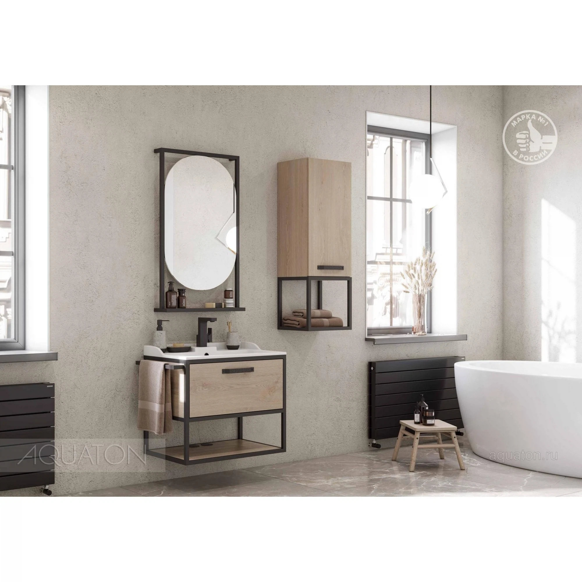 Изображение товара Шкаф для ванной Лофт Фабрик подвесной 1A242803LTDU0