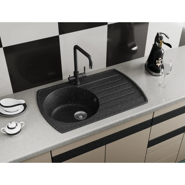 

мойка кухонная мраморная greenstone 77x50 grs-23-309 темно-серый