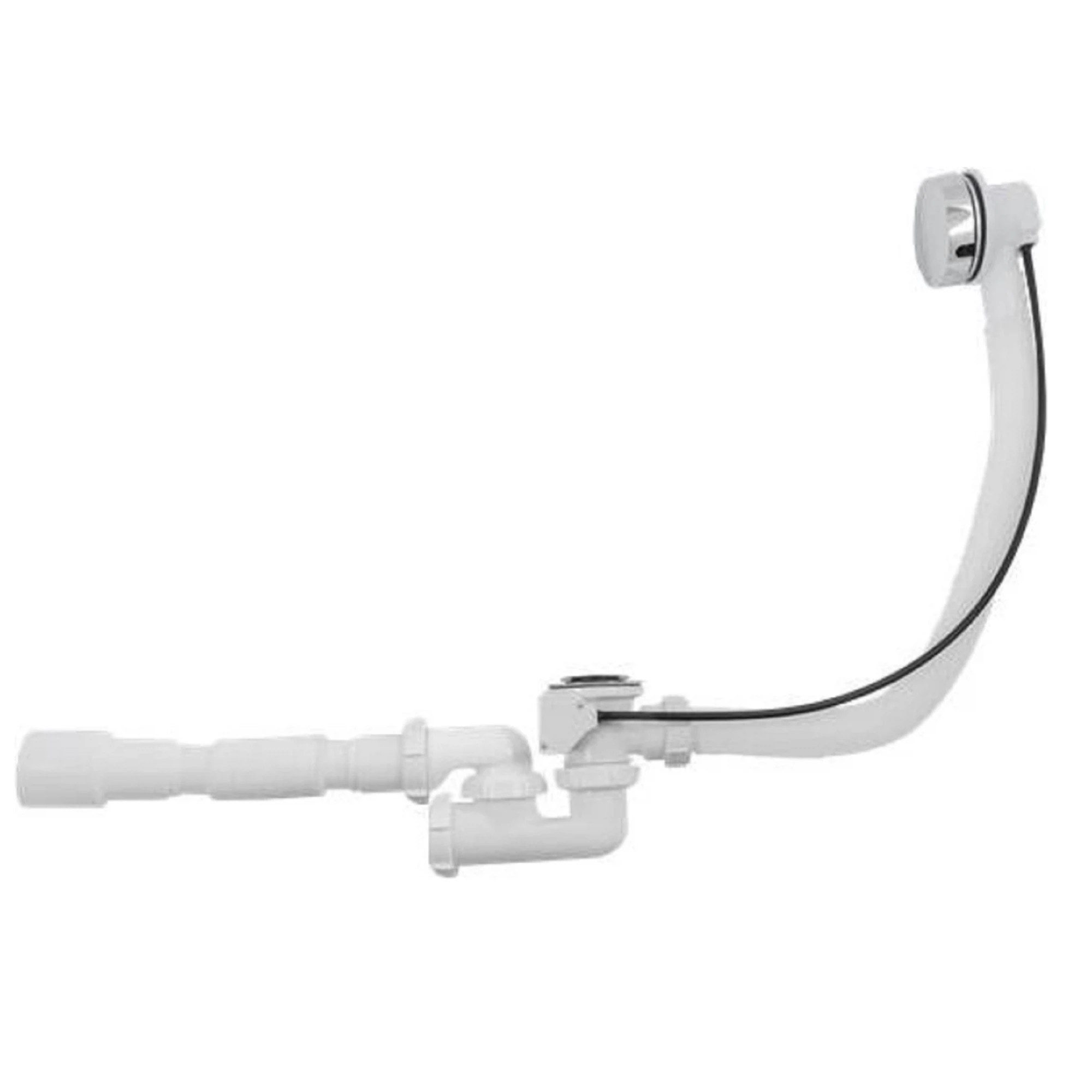 Изображение товара Сифон для ванны с переливом полуавтоматом 1 1/2х40 с гофротрубой 40/50мм Aquant V312-18-MR