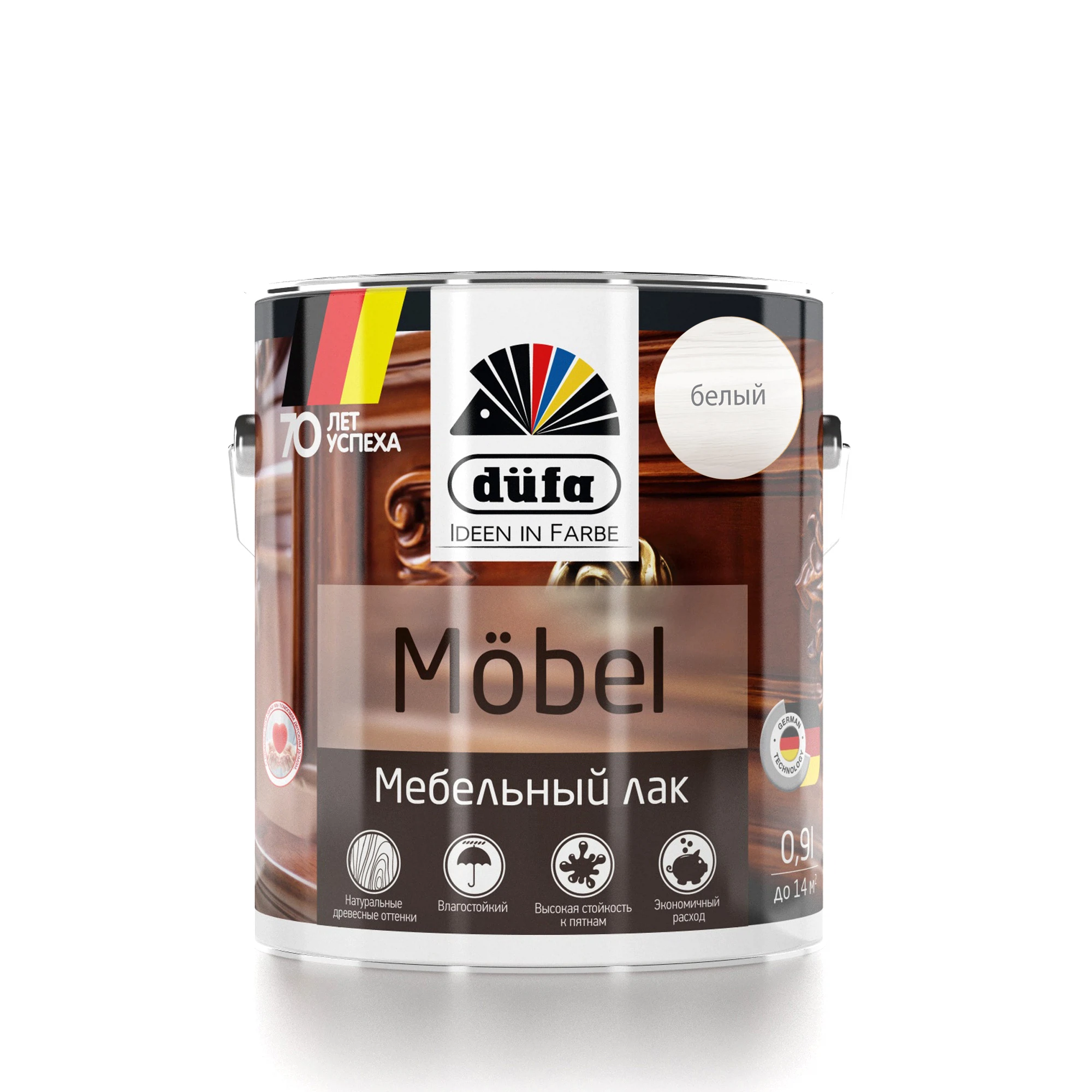 Изображение товара Лак DUFA Mobel мебельный белый 0,9л