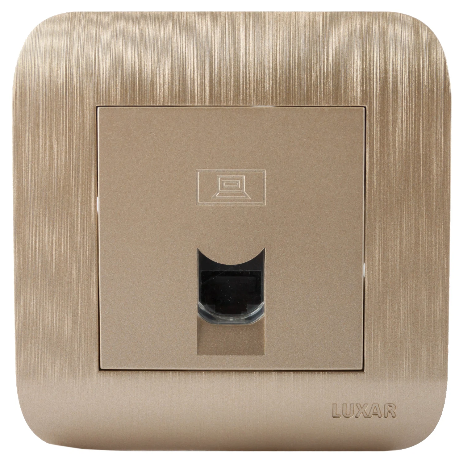 Изображение товара Розетка компьютерная RJ-45 Luxar Deco 10.045.05 в цвете шампань