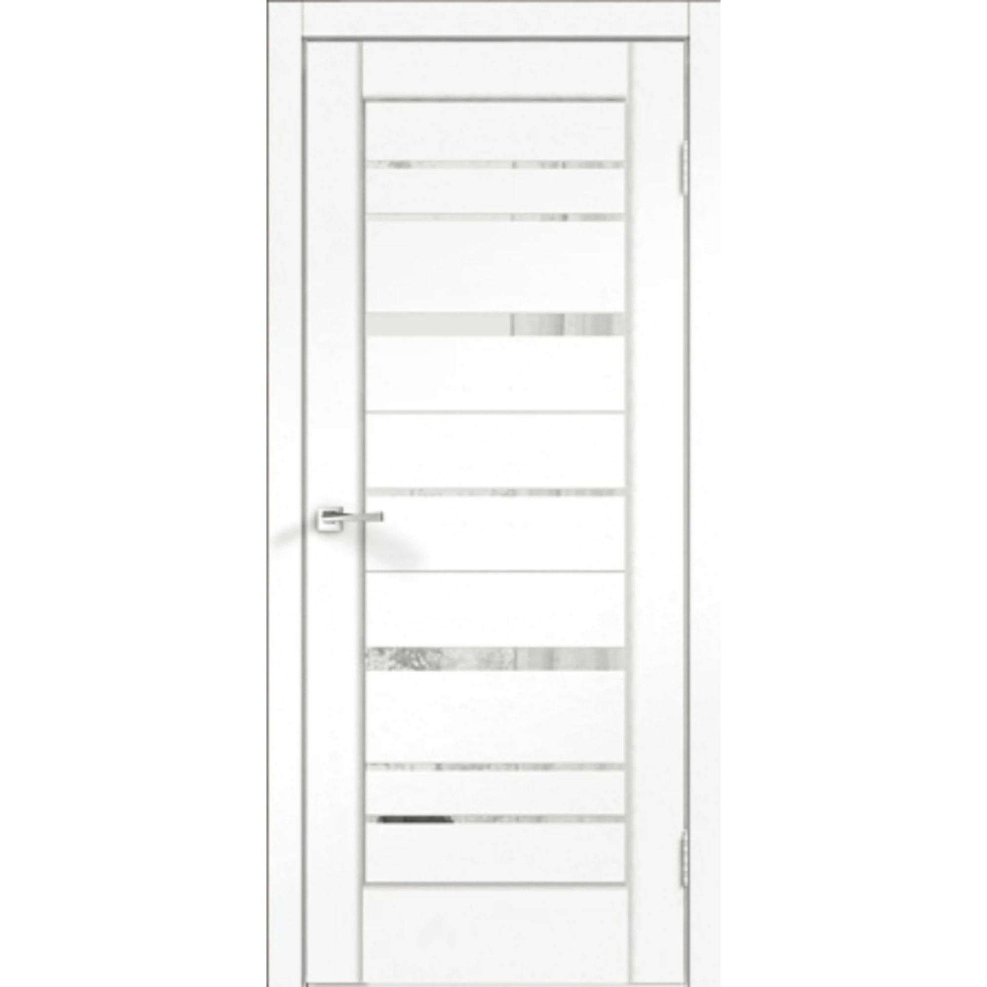 Изображение товара Зеркальное дверное полотно Crystal 10 2000х900 мм ПВХ серый стильный дизайн