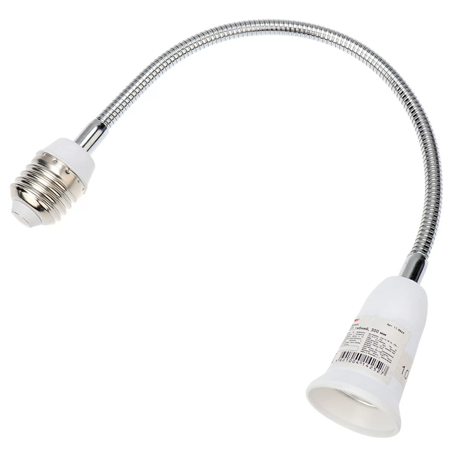 Изображение товара Патрон E27 термост.пластик, белый, гибкий переходник 300мм на E27, Rexant, 11-8869