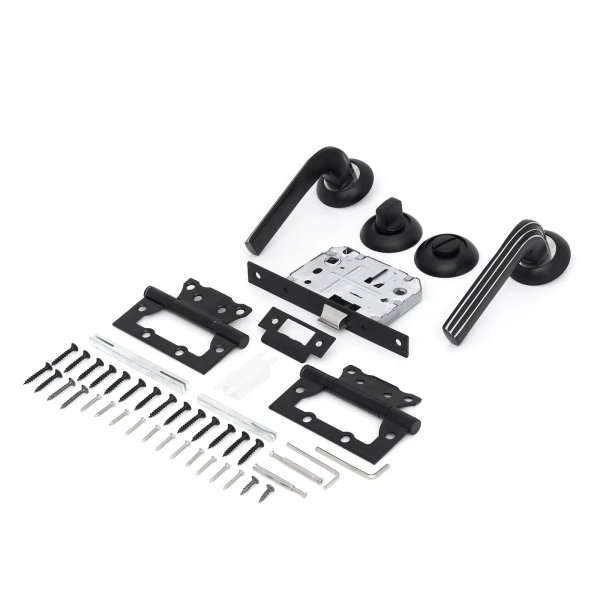 

комплект ручки+ замок с фиксатором slt черный 170-п а-151gr/pc