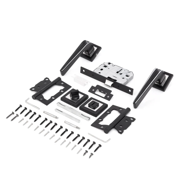

комплект ручки+ замок с фиксатором slt черный 170-п а-251gr/pc
