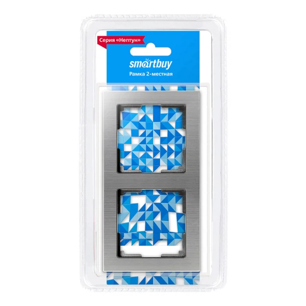 Рамка (серый никель, двухместная) smartbuy
