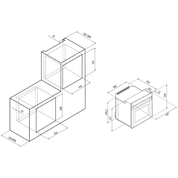 духовой шкаф электрический 45см krona tenero 45 iv