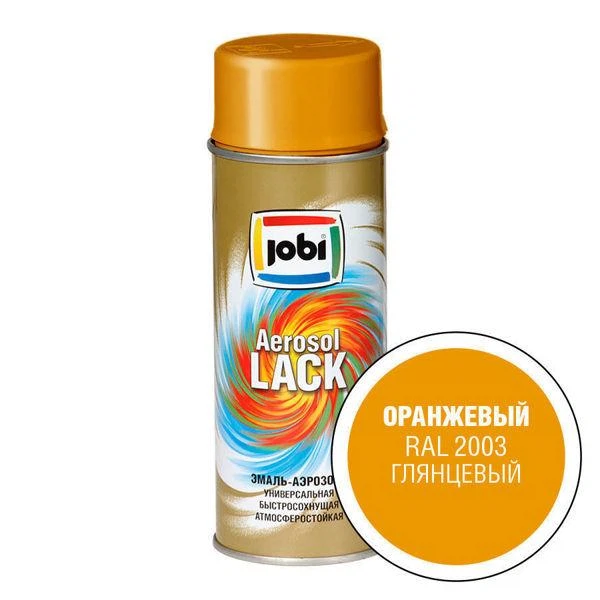

эмаль аэрозольная jobi 400мл оранжевая 15198