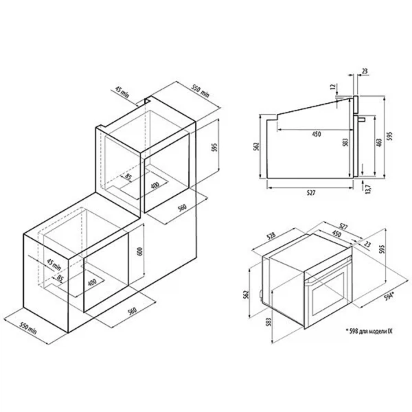 духовой шкаф электрический 60см белый, krona sorrento 60wh