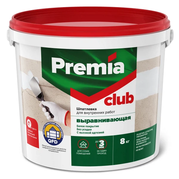 Шпатлевка premia club универсальная для наружных