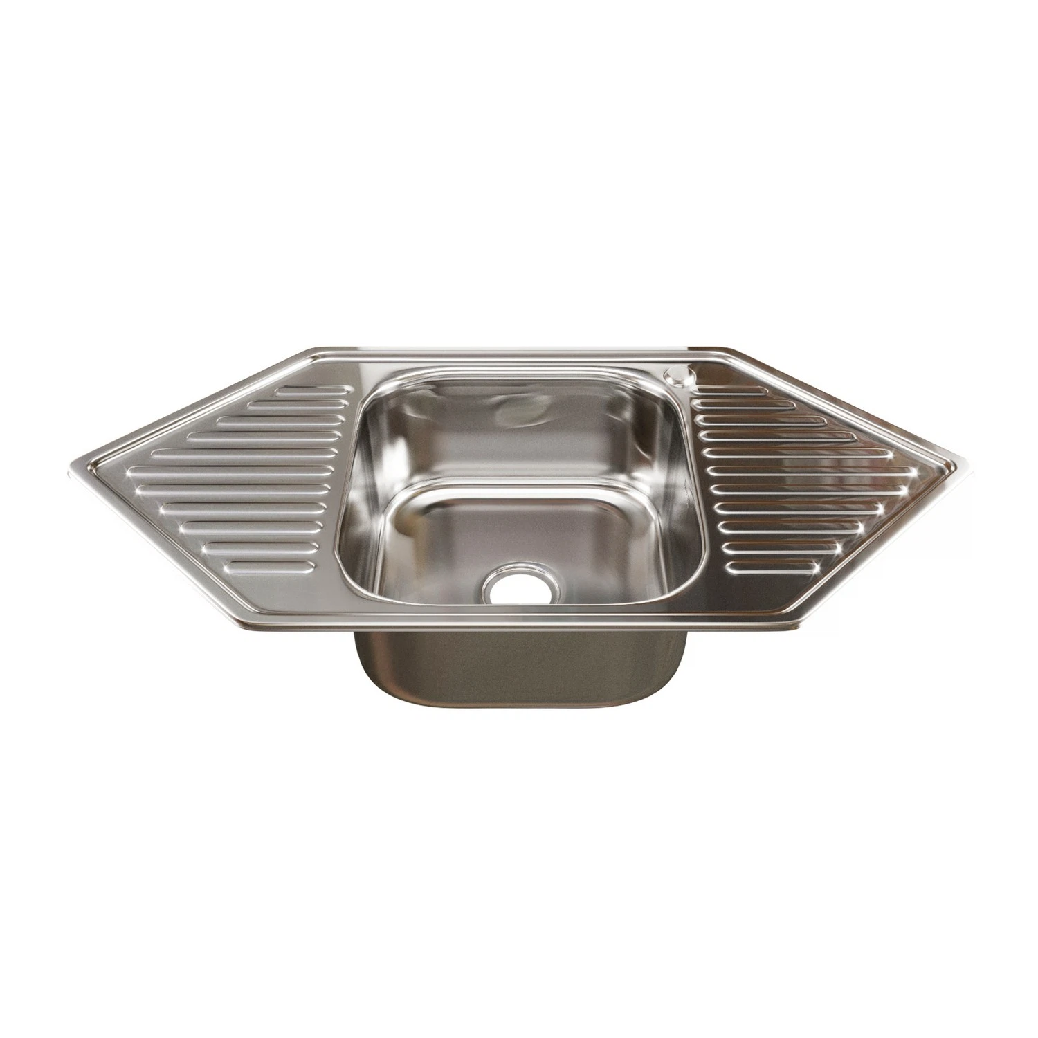 Изображение товара Мойка врез 95х50 (0,8) угловая из нержавеющей стали Mixline с сифоном