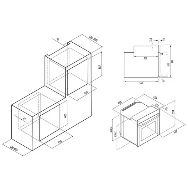 духовой шкаф газовый 45см белаый krona stretto 45 wh