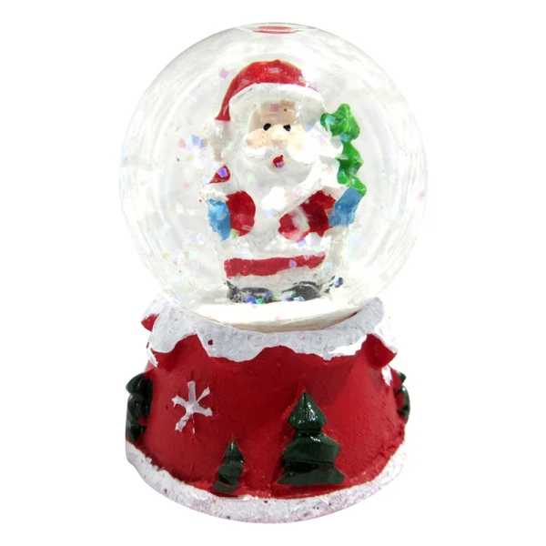 

сувенир снежный шар "санта с елкой"