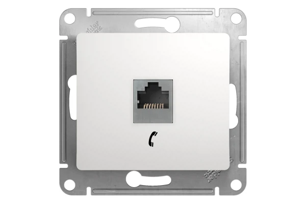 

розетка телефонная rj11 (белая, 1 пост) schneider electric glossa gsl000181t, Белый
