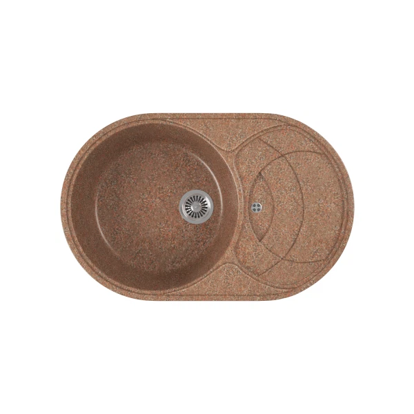 

мойка кухонная мраморная greenstone 77x49 grs-18s-307 терракот, Коричневый