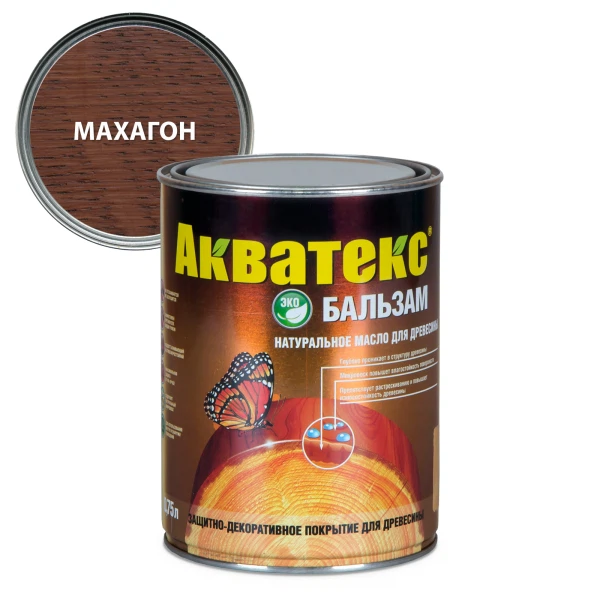 

масло акватекс бальзам махагон 0,75л, Коричневый