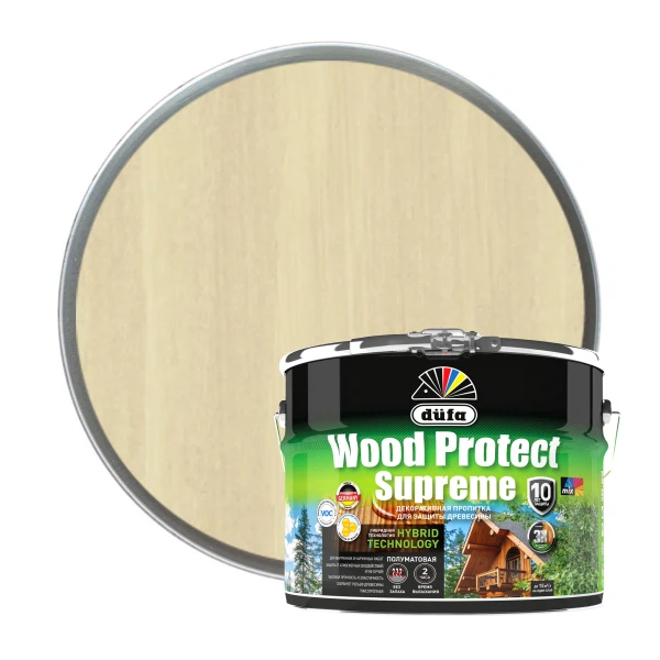 

"dufa" пропитка wood protect supreme, бесцветная 9л, Бесцветный