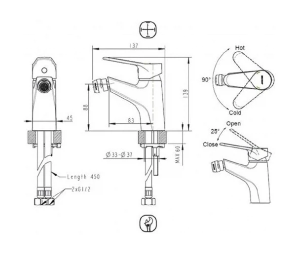 

смеситель для биде однорычажный bravat eco f3111147c