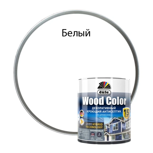 

антисептик dufa wood сolor кроющий белый база а 0,9л