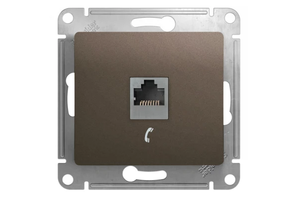 Фото Розетка телефонная rj11 se glossa шоколад мех se gsl000881t