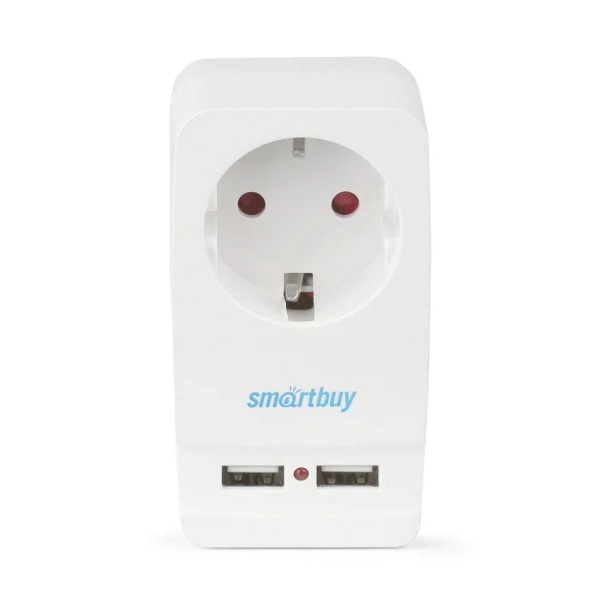 

блок розеточный 1гнездо с заземл.16а + 2 usb разъема 2.1а (sbe-16-a05-usb) smartbuy