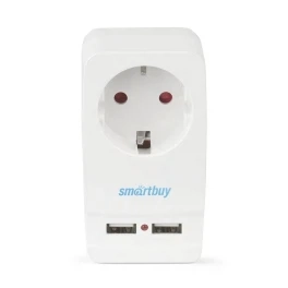 Блок розеточный 1гнездо с заземл.16А + 2 USB разъема 2.1А (SBE-16-A05-USB) Smartbuy