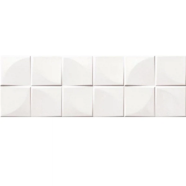 

плитка настенная quadra white glossy белый 25x75 50675