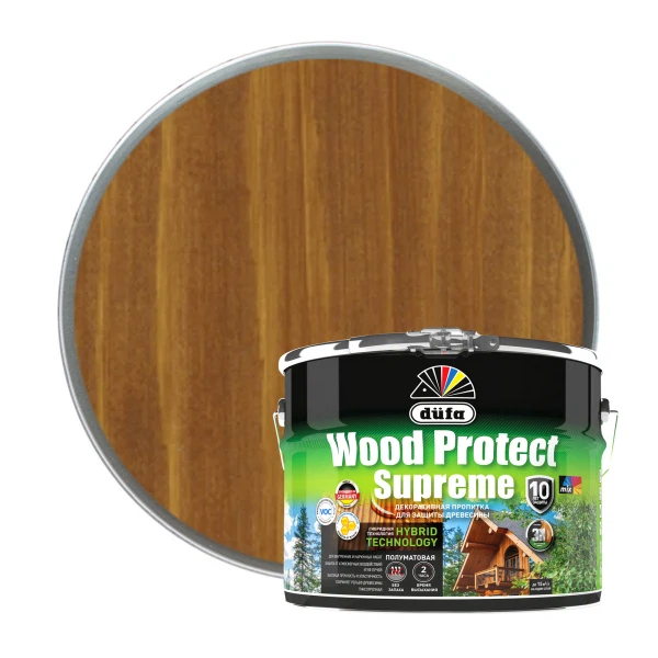 

"dufa" пропитка wood protect supreme, тиковое дерево 9л, Тик