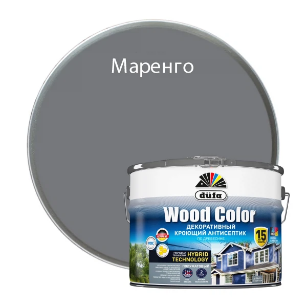 

антисептик dufa wood сolor кроющий маренго 9л