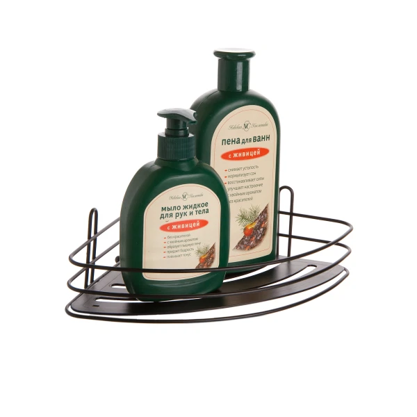 

полка угловая black 1-ая присоска пласт. вставка w7256-1 аквалиния 15129