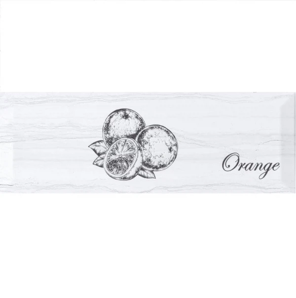 

декор fruit laguna orange серый 10x30 50980, Серая