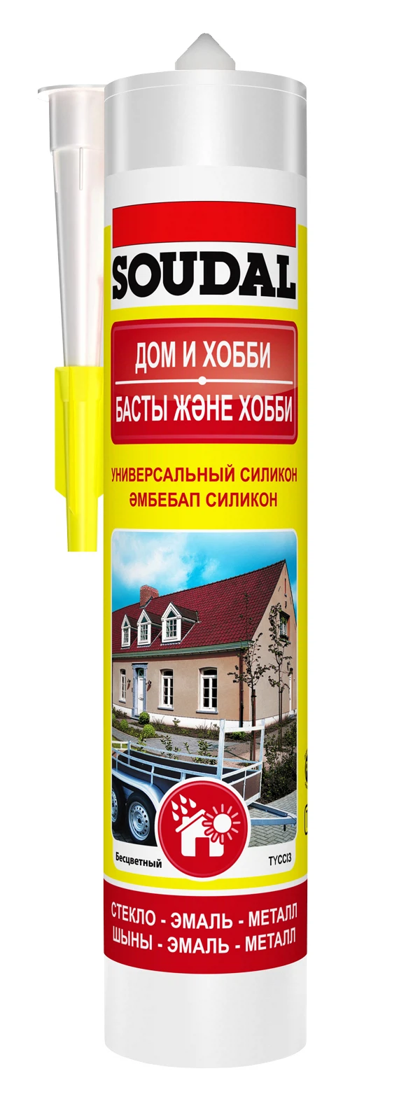 

герметик soudal силиконовый универсальный бесцветный 280мл
