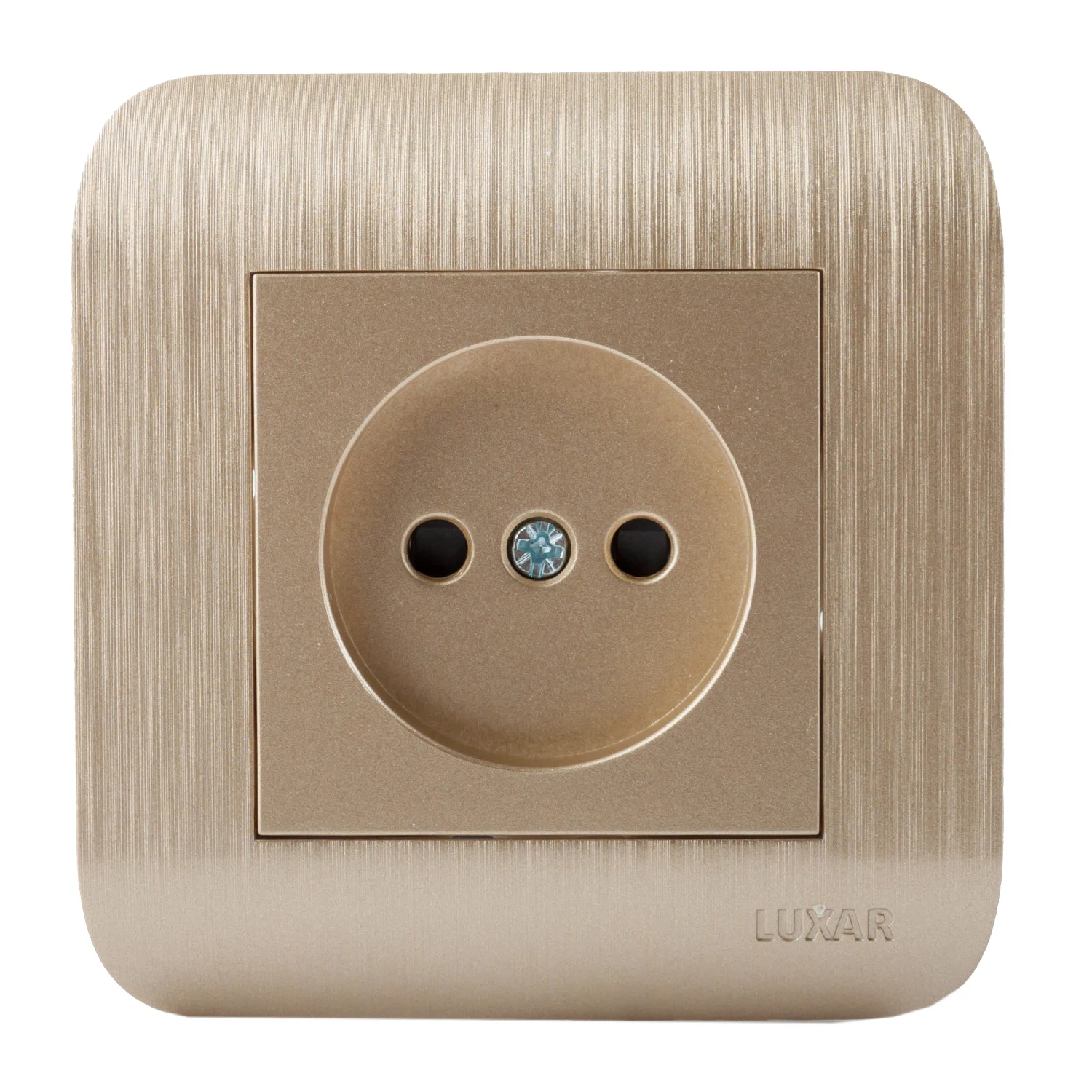 Изображение товара Розетка 1-ая б/з шампань с рифленой рамкой, 250В 16А LUXAR Deco 10.020.05