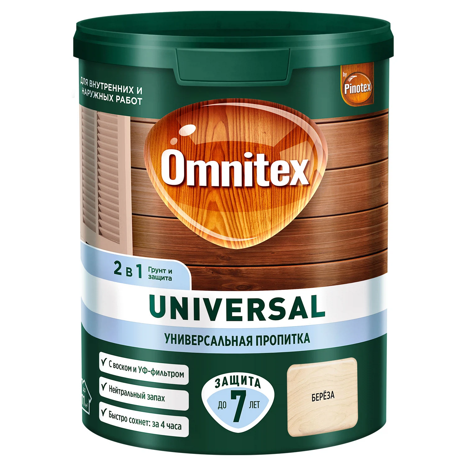 Изображение товара Универсальная пропитка для древесины Pinotex Береза 0. 9л - защита и красота дерева Изображение товара Универсальная пропитка для древесины Pinotex Береза 0. 9л - защита и красота дерева