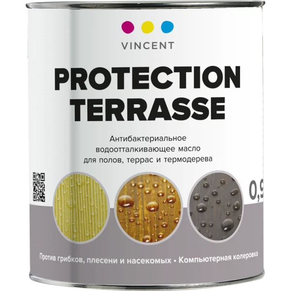 

масло vincent protection terrasse деревозащитное 0,9л, Коричневый