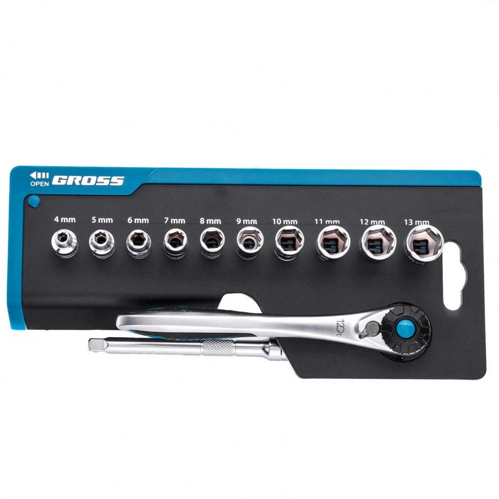 Изображение товара Набор головок 12 предметов 4-13мм 1/4", Gross 14141