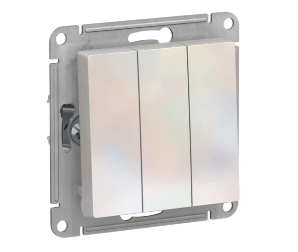

выключатель (жемчуг, 3 клавиши) schneider electric atlasdesign atn000431, Жемчужная