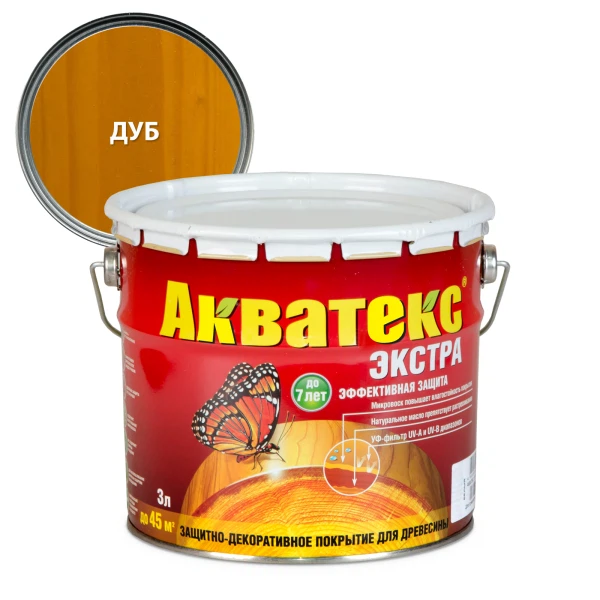 

защитно-декоративное покрытие акватекс экстра дуб 3л