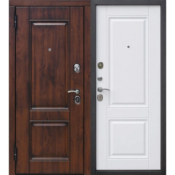 Фото Дверь входная 9,5 см вена винорит патина мдф/мдф белый матовый (860мм) левая 2050х860 левая,