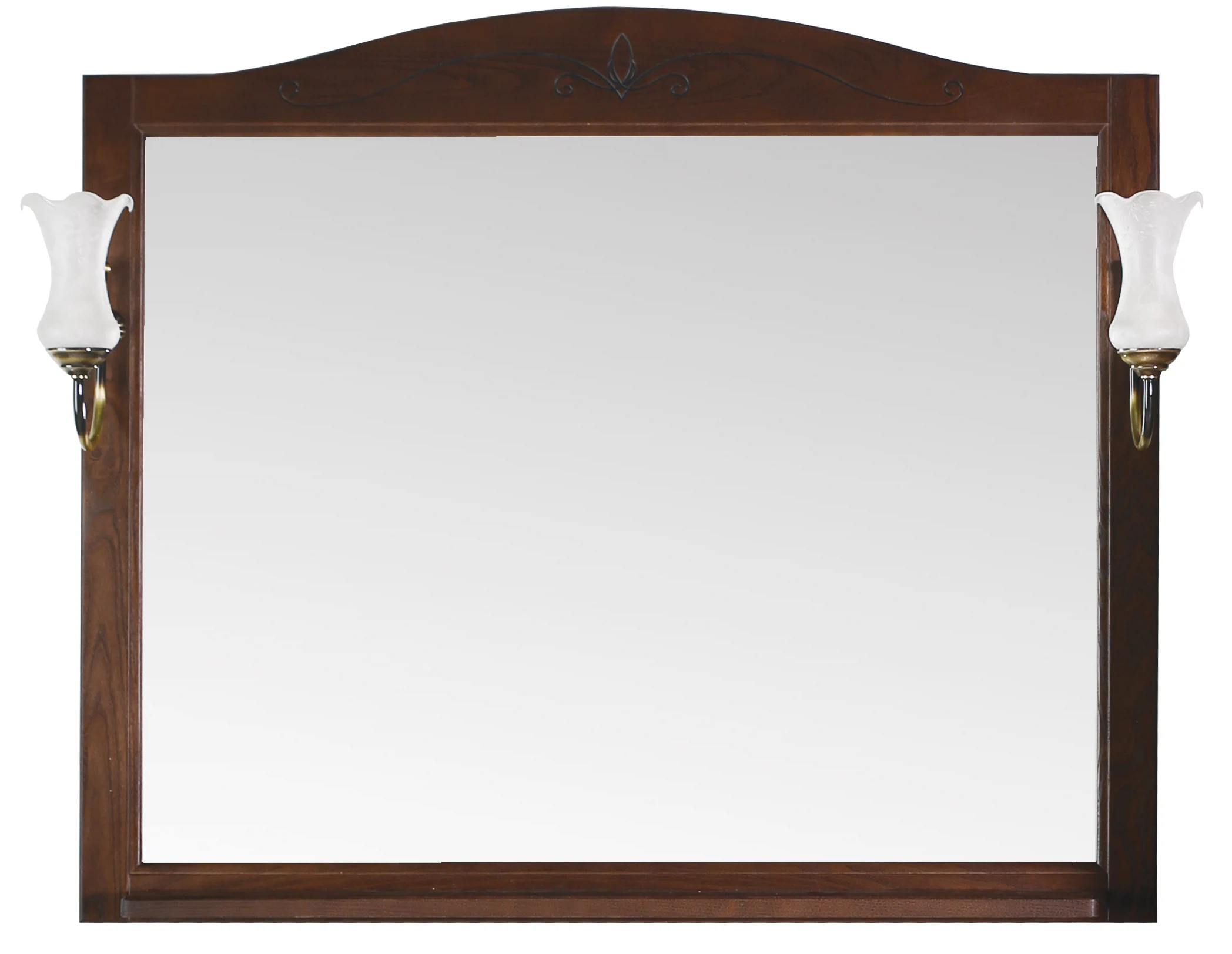 Изображение товара Зеркало подвесное  со светильниками ASB-Woodline Салерно Антикварный Орех 105 см (9692)