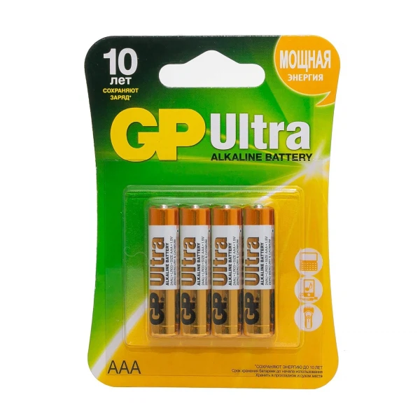 

батарейка (ааа, алкалиновая, 4шт) gp ultra alkaline gp 24augl-2cr4 40/320