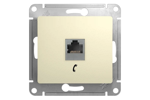 

розетка телефонная rj11 (бежевая, 1 пост) schneider electric glossa gsl000281t, Бежевый