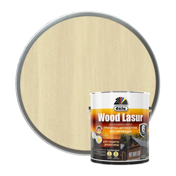 

пропитка dufa wood lasur бесцветная 2,5л, Бесцветный