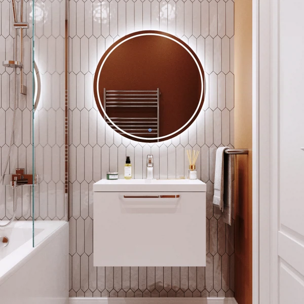 Фото Тумба с раковиной подвесная итана nature 60 597х378х437 (белый глянец)