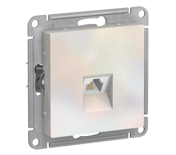 

розетка телефонная rj11 (жемчуг, 1 пост) schneider electric atlasdesign atn000481, Жемчужная