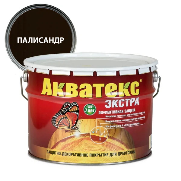 

защитно-декоративное покрытие акватекс экстра палисандр 9 л, Темно-коричневый