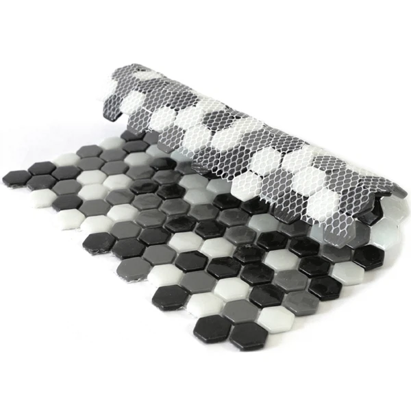 мозаика natural стеклянная серый 29*29 stp-bk005-hex, Серая