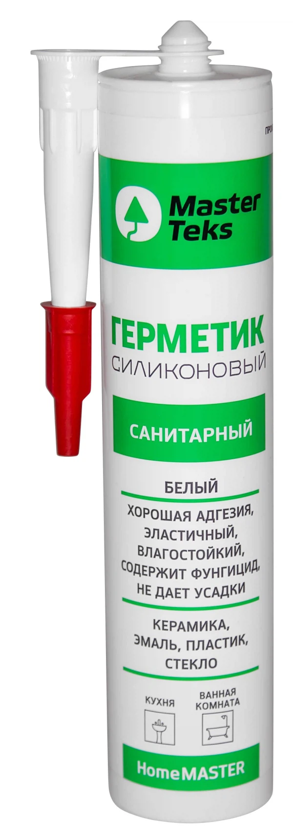 

герметик masterteks силиконовый санитарный 260мл. белый